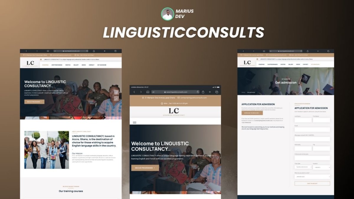 Développement du Site Web pour Linguistic Consultancy